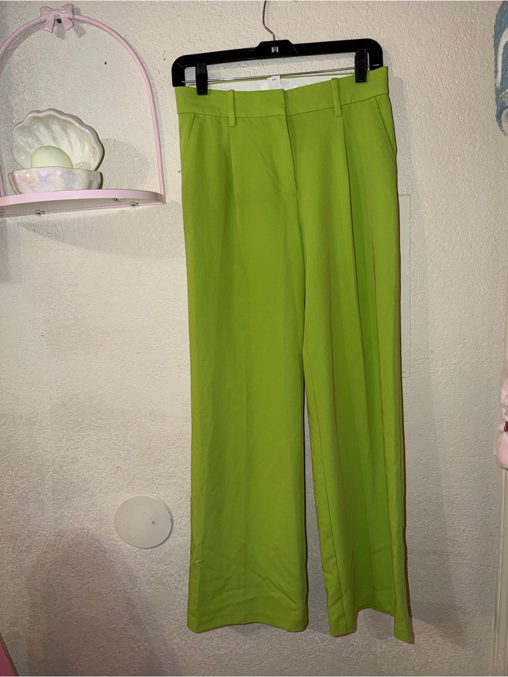 H&M Lime Green Wide-Leg Trousers